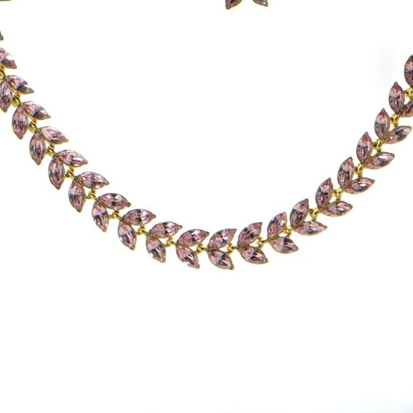 100% Authentic! Oscar de la Renta Crystal Leaf Necklace